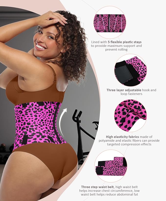 FeelinGirl Waist Trainer Belt Waist Cincher Trimmer Ab Belt Tummy Control Body Shaper with Triple Wrap Women and Men