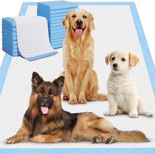 Gimars XXXL 31X47” 40 Counts Thicken 6 Layers Ultra Absorbent Dog Pee Pads Extra Large Leak-Proof Odor-Control Puppy Training Pads Quick Dry Pee Pads for Dogs Cats Pets