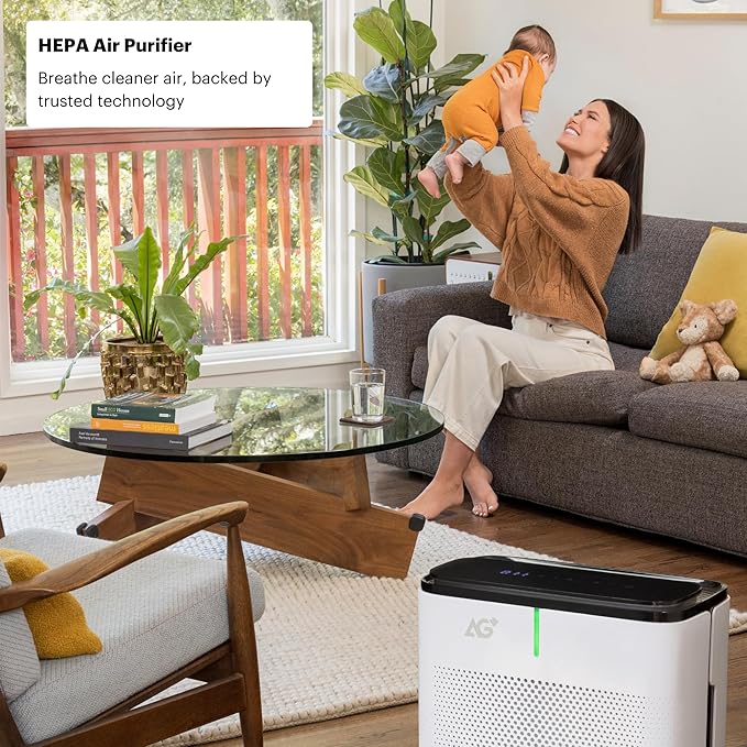 Brondell P700BB-W Pro Air Purifier Clean Air Filter With Aurabeat AG+ Technology for Bedroom, Home Office, Reduces Odor from Smoke and Pets, Includes Filters, 1655 Square Feet, White