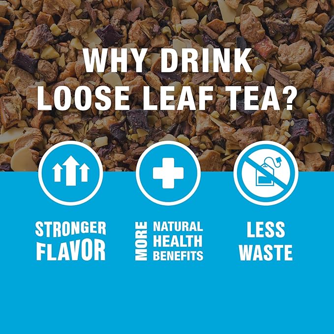 Tiesta Tea - Nutty Almond Cream, Loose Leaf, Cinnamon Almond Herbal Tea, Premium Non-Caffeinated Blend, Make Hot or Iced & Brews Up to 25 Cups, 12.6oz Resealable Pouch, Pack of 6