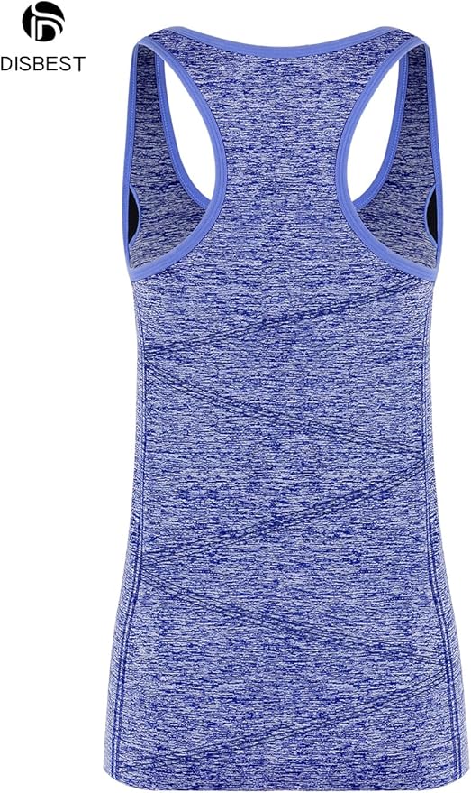 Disbest Yoga Tank Top, Women's Performance Stretchy Quick Dry Sports Workout Running Top Vest with Removable Pads