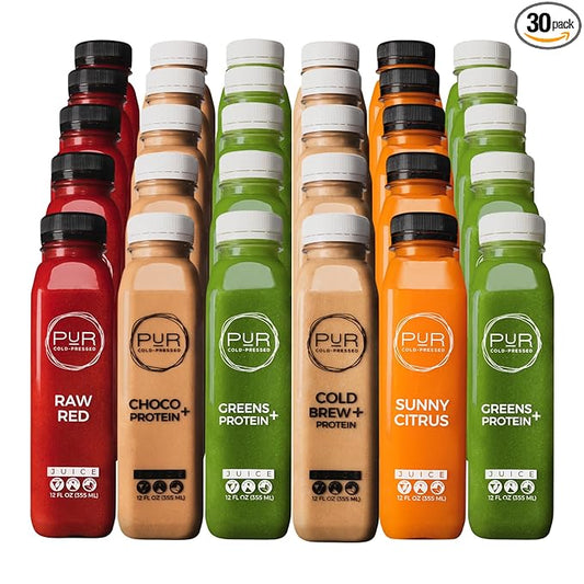 PUR Powerhouse 5-Day Juice Cleanse + Protein – Plant-Based Detox with Vegan Protein for Muscle Recovery, Energy & Performance | Cold-Pressed Protein Smoothies for Active Individuals