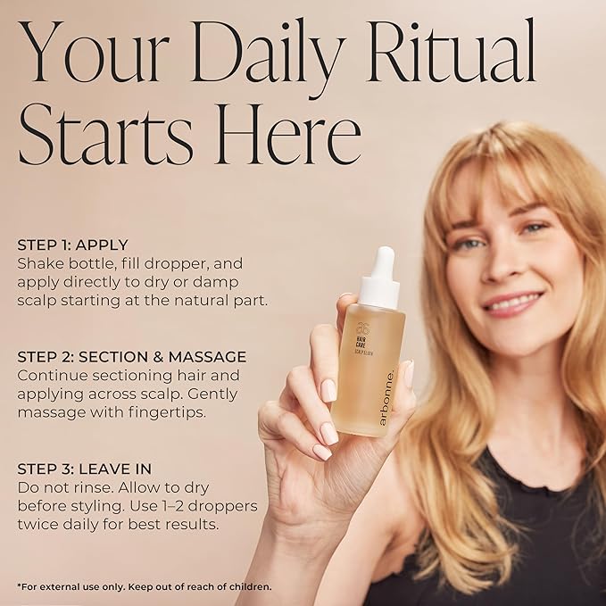 Arbonne HairCare Scalp Elixir – Lightweight Daily Hydrating Serum for supporting a healthy-looking scalp – Women's Haircare Products, Reduces Buildup, Promotes Healthier Scalp – 1.6 fl oz