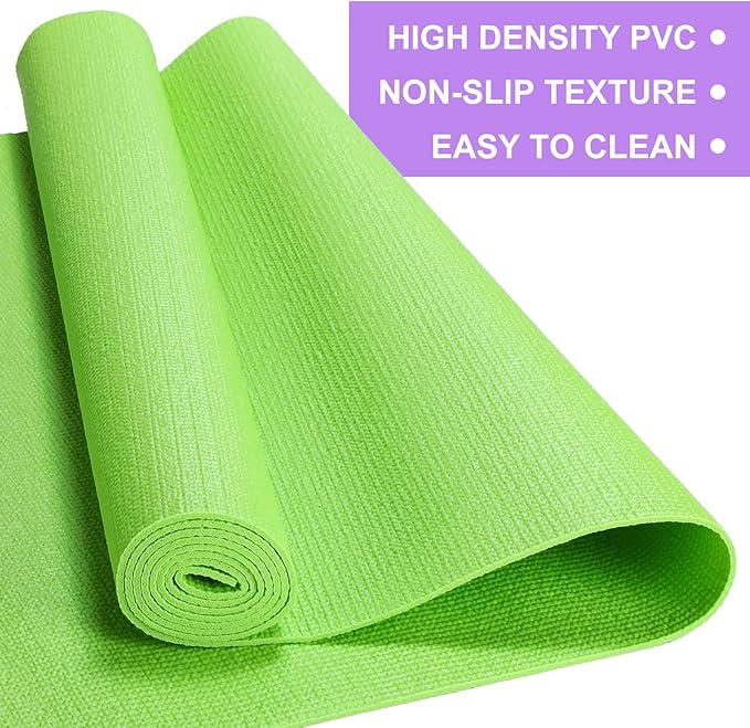 Funtery 16 Pack 3 mm Thick Yoga Mat Exercise Workout Mat Non Slip Fitness Pad for Women Gym Home Yoga Pilates