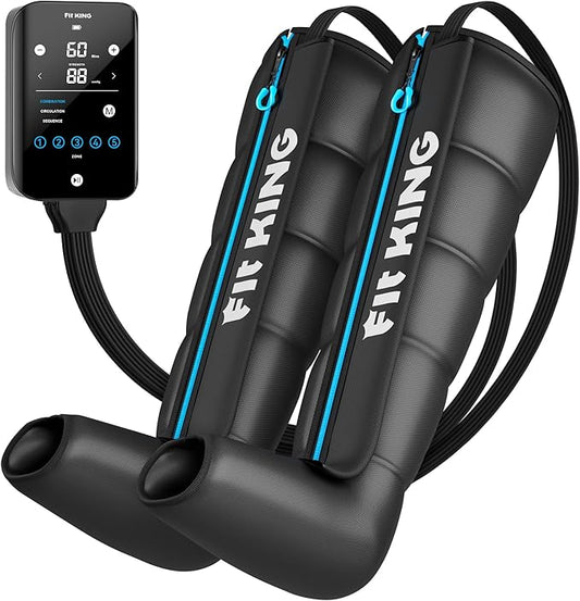 FIT KING Cordless Recovery System, Professional Air Compression Massager, Reduces Muscle Pain and Improves Circulation, Warm-up and Fast Recovery for Athletes, Customized Zone Massage Optional (Small)
