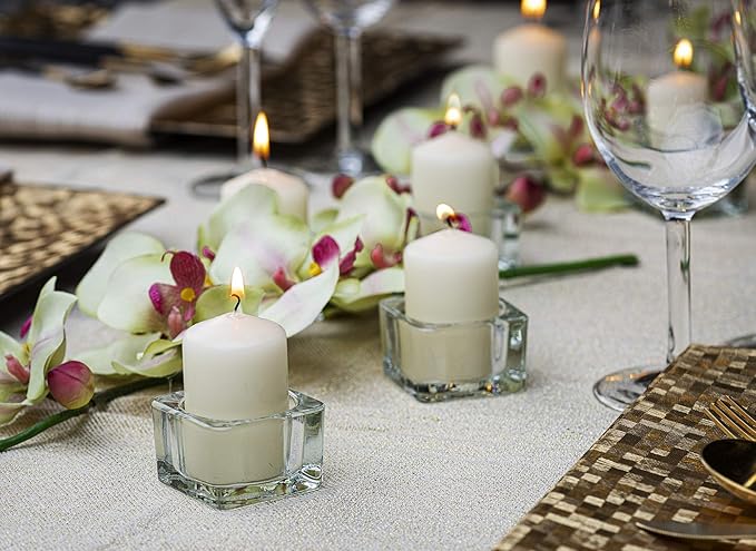 BOLSIUS Ivory Pillar Candles - 20 Pack 2x4 inch Pillar Candle Set - 20 Hours Dripless & Smokeless Clean Burning Dinner Candles - Premium Europen Quality - Palm Oil Free - 0% Animal Fat - Party Candles