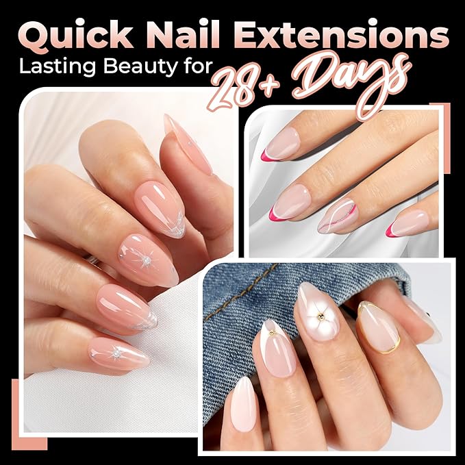 UNA GELLA Short Almond Gel Nail Tips Half Matte Short Almond Gel Nail Tips Full Cover Strong&Lasting Clear Gelly Acrylic False Nails Tips 120pcs DIY Nail Art Salon 12 Sizes for Women