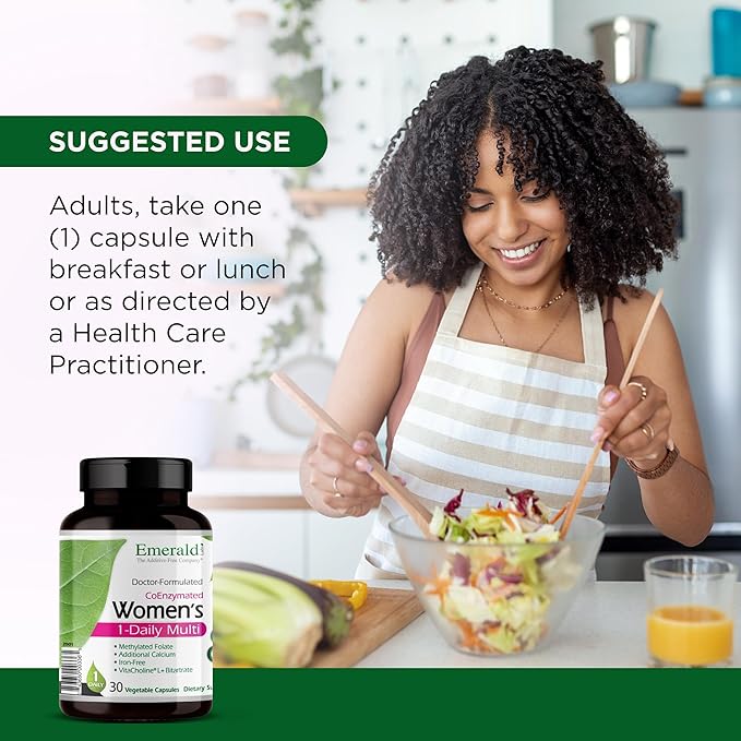 EMERALD LABS Women's 1-Daily Multi - Multivitamin for Women - Includes Calcium, Zinc, Vitamin B & More - Bone & Immune Support Supplement* - Gluten-Free - 30 Vegetable Capsules
