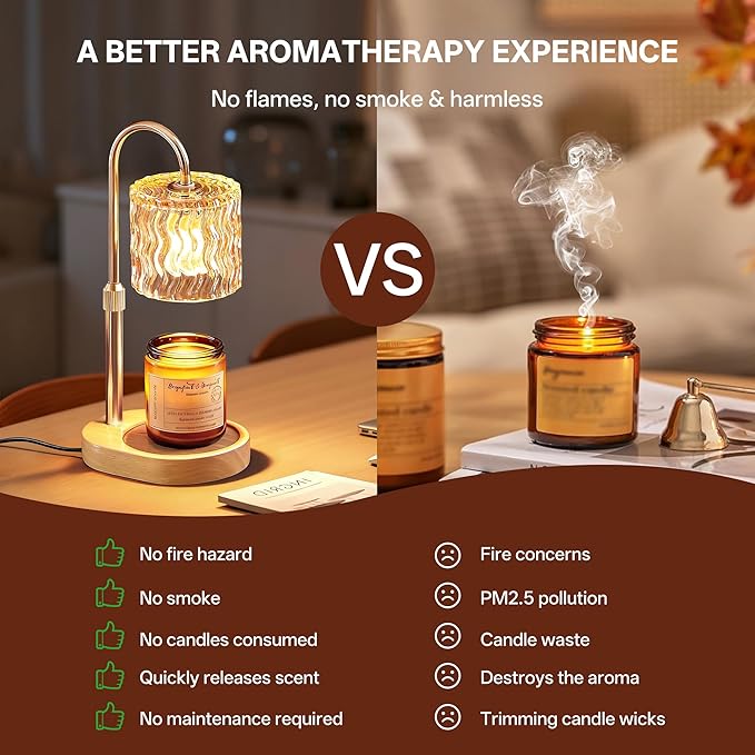 Homelist Candle Warmer Lamp with Timer, Height Adjustable Candle Lamp, Home Decor, Wax Melt Warmer for Birthday Chrismas for Mom, Women, Sister