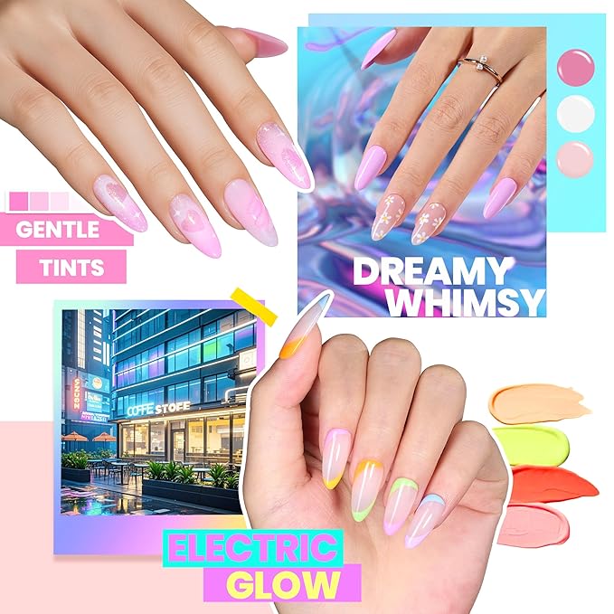 Beetles Gel Nail Polish Set - Chroma Dreams 100 Colors Polish Kit, Pink Blue Orange Purple Fall Winter Gel Nail Colors, with 5Pcs Base Top Coat Soak off UV Gel