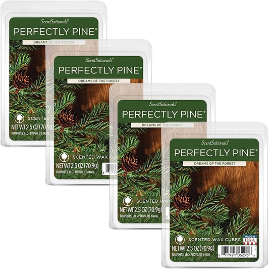 Scentsationals Wax Melts - Perfectly Pine Scented Fragrance - Wax Cubes Pack, Air Freshener - 10oz (24-Cubes)