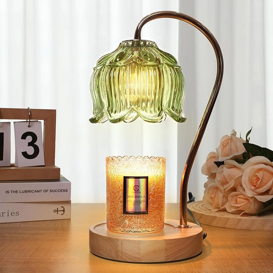 Flower Candle Warmer Lamp with Timer & Dimmer - Fits All Jar Scented Candles - Valentine's & Mother's Day Gift for Women，Mom，Her