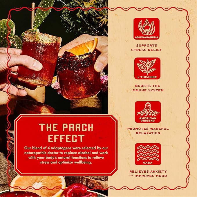 PARCH Prickly Paloma, Ready to Drink Non Alcoholic Agave Cocktail Infused with Desert Botanicals & Adaptogens, Plant Based, Gluten Free & Vegan, Inspired by the Sonoran Desert (8.4 oz x 8 pack)