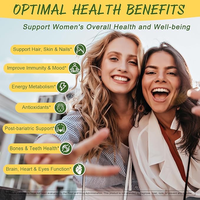 Totaria Sugar Free Multivitamin Gummies for Women 14+ w/Iron, Bariatric Multivitamin, Inositol, Folate, Biotin, Womens Daily Gummy w/Vitamin A, D, C, B, for Hair, Skin, Energy, Immune, Lemon Flavor