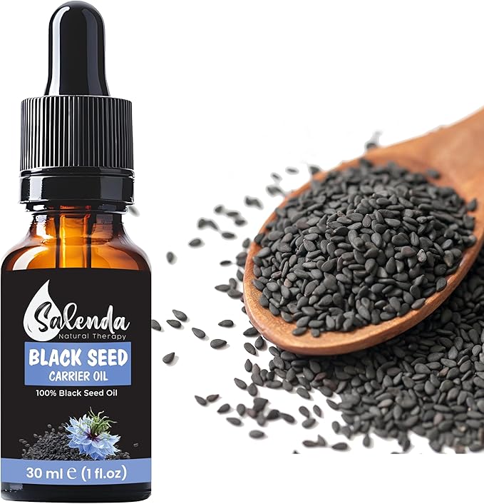 Black Seed Oil by Salenda - 100% Pure Natural Cold Pressed, High Thymoquinone, Supports Immune, Skin Conditions, Nigella Sativa Black Cumin Seed Oil - 1 Fl Oz (30 ml)