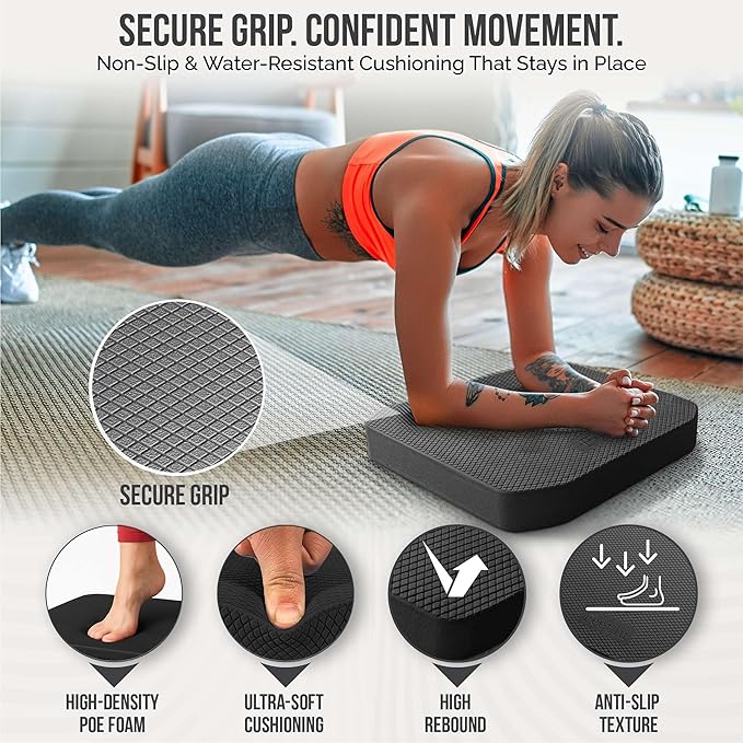 Balance Pad – Premium POE Foam, Non-Slip Stability Pad for Physical Therapy, Yoga, Core Training & Rehab