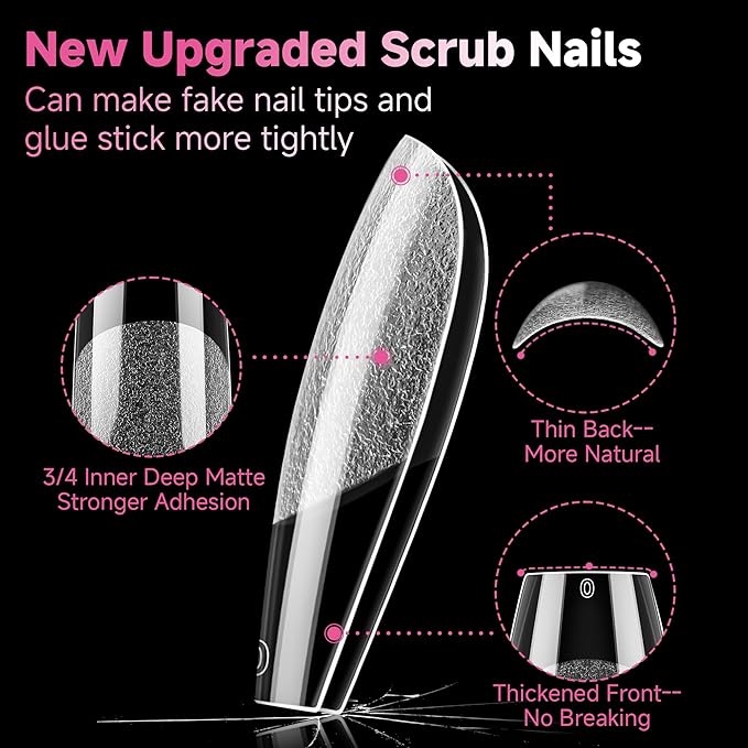 UNA GELLA Short Coffin Nail Tips 12 Sizes Short Coffin Gel Nail Tips 120Pcs Long Lasting Soft Gel Nails Tips Clear Full Cover Nails Tips Acrylic False for Nail Extension DIY Salon
