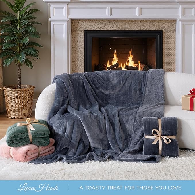Electric Blanket Heated Throw, Flannel＆Sherpa Heated Blanket with 8 Heat Levels & 8 Hours Auto Off, Fast Heating Blankets Machine Washable with ETL Certification, 50x60 Inch, Green