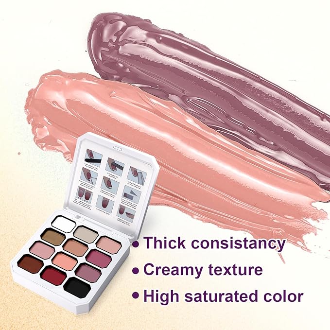 Gradient Painting Gel, 12 Colors Ombre Gel Nail Polish with 100Pcs Nail Sponges&Tweezers for Pigmented Pat Aura Nails, French Manicure, Long-lasting Kit Velvet Sonnet