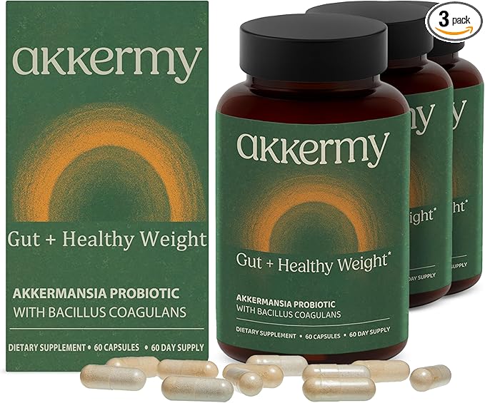 Akkermansia Probiotic for Appetite & Craving Control | Increases GLP-1 & Boosts Healthy Weight | 180 Day Supply | Made in USA | Bacillus Coagulans, B2, D3 & Chromium |SIBO Friendly, Vegan, Gluten Free