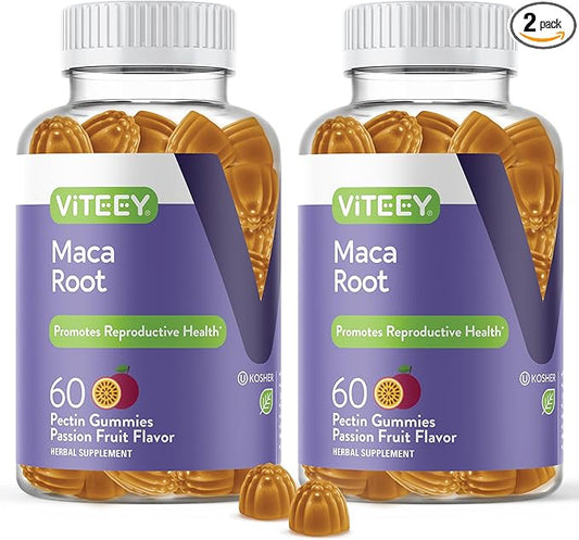 Viteey Black Maca Root Gummies - Drive, Passion & Energy Support - Black Maca Root for Men & Women - Vegan, Gluten Free - 120 Count