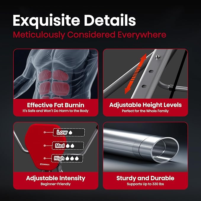 AB SWING INFINITY- Home Ab Workout Machine, Core Training Equipment, Multi-Functional Ab Exercise Trainer, Foldable for Easy Storage, Ideal for Home Gyms, Strength Training, and Fat-Burning Workouts