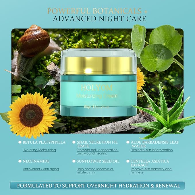 Anti-Aging Night Cream - Overnight Repair with Ceramides, Collagen Peptides and Hyaluronic Acid Deeply Hydrating, Non-Greasy, Fragrance-Free • 2.11 fl oz