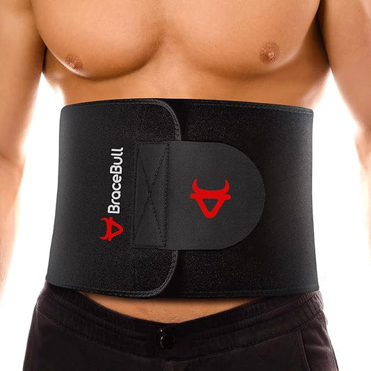 Waist Trimmer for Women and Men, Adjustable Sweat Band for High-Intensity Training & Workouts Black