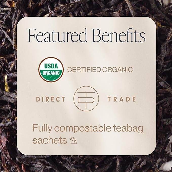 Rishi Tea English Breakfast Tea - Organic Sachet Tea Bags, Energizing & Caffeinated Pure Black Tea, Ideal for Hot or Iced Tea - 15 Count (Pack of 1)