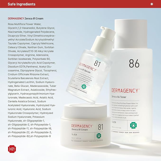 Zeroca 81 Korean Calming Cream for Acne-Prone & Sensitive Skin – Lightweight and gentle daily soothing moisturizer, Controls Sebum, Deeply Hydrates & Smooths Texture (2.02 fl.oz. 60 ml)