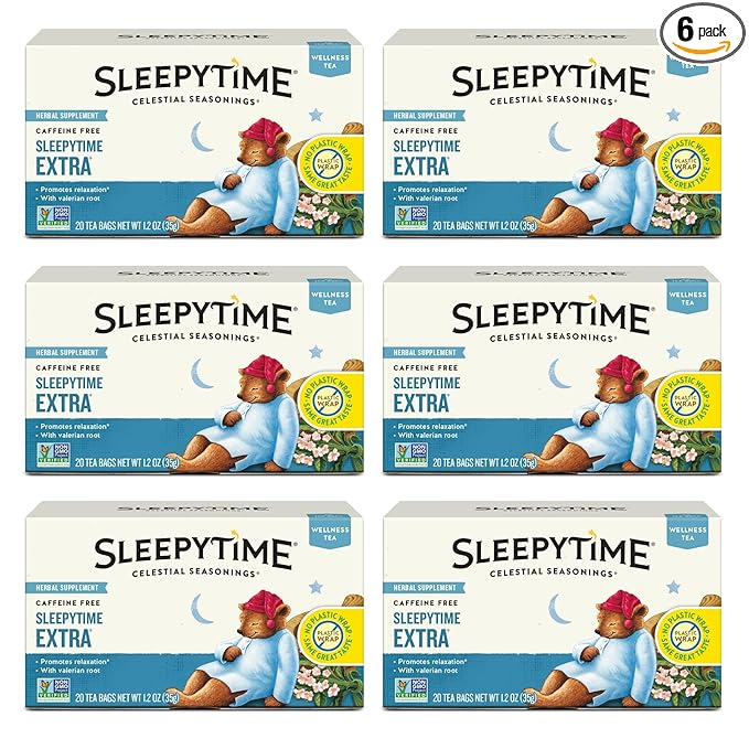 Celestial Seasonings Sleepytime Extra Herbal Tea, Promotes Relaxation, 20 Count (Pack of 6)