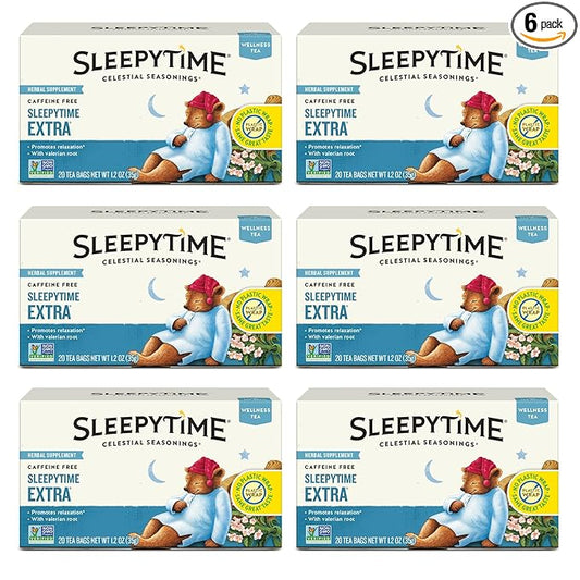 Celestial Seasonings Sleepytime Extra Herbal Tea, Promotes Relaxation, 20 Count (Pack of 6)