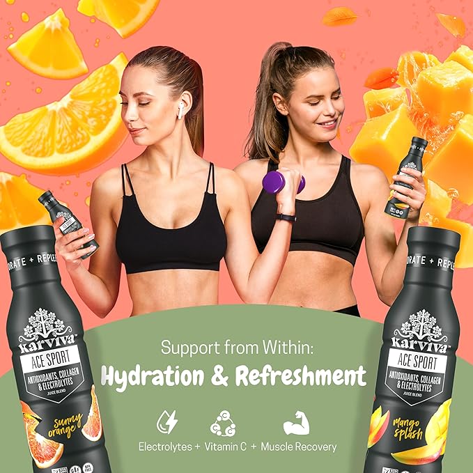 Karviva Organic Detox Juice Cleanse & Immunity Boost, Ancient Remedies for Gentle Detox & Restore Digestion, Prebiotics, Vitamin C, D & Marine Collagen, Low-Sugar, Gluten-Free, 1 to 3 Day Use, (6 BPA-Free Bottles, 12 oz Each)