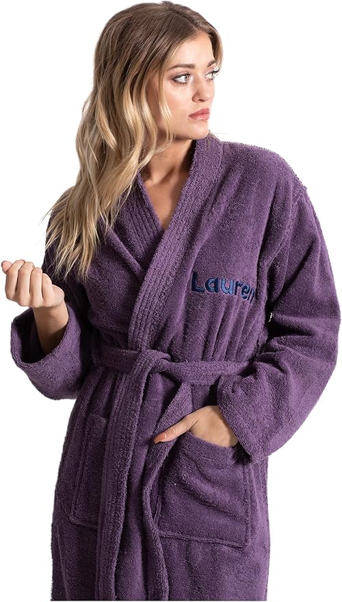 Turkuoise Soft & Absorbent Towel Robe, 100% Cotton Turkish Terry Cloth Kimono Bathrobes for Women