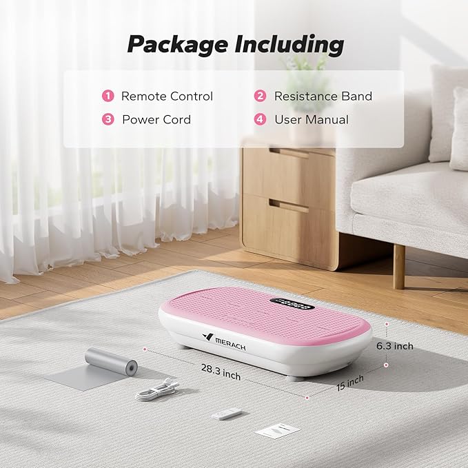 MERACH Vibration Plate Exercise Machine, Vibration Plate 440 Lbs Capacity, Bluetooth and Silicone Pedal, Stimulate Deep Fat, Vibration Plate for Lymphatic Drainage, Vibrating for Weight Loss