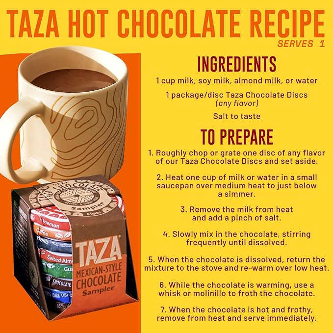 Taza Chocolate Organic Mexicano Disc 50% Dark Chocolate, Guajillo Chili, 2.7 Ounce (12 Count), Vegan