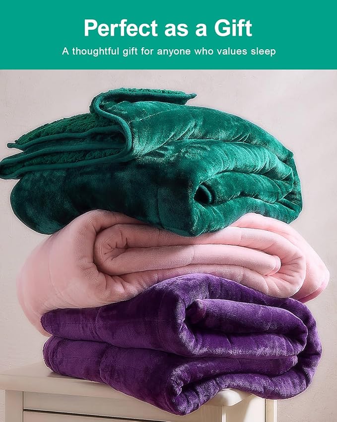 Super Fuzzy Soft Sherpa Fleece Weighted Blanket, 20 lbs Dual Sided Fluffy Heavy Weighted Blankets for Adults - No Bunching with Double Layers of Soft Inner Lining (60"x 80", 20 Pounds)
