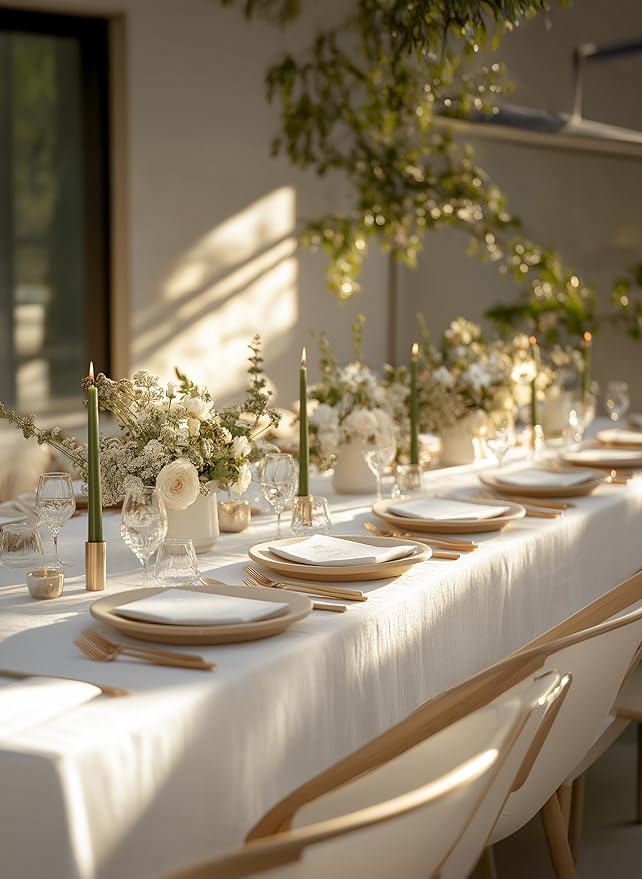 6 PK 10" Classic Taper Candles, Moss Green, 7-8 Hours Long Burning, Unscented Tall Candlesticks