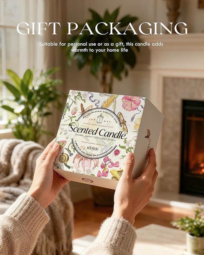 AOOVOO Healing Candle Set - 4PC Scented Candles, 28 oz Soy Candles, Soy Candle for Home Scented, Calm Lavender/Serenity White Tea/Harmony Pear/Balance Cedar