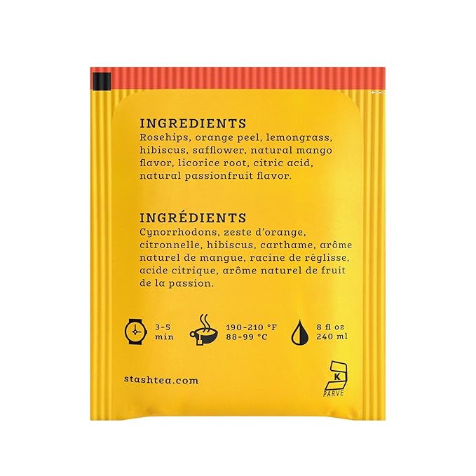 Stash Tea Mango Passionfruit Herbal Tea, Box of 100 Tea Bags