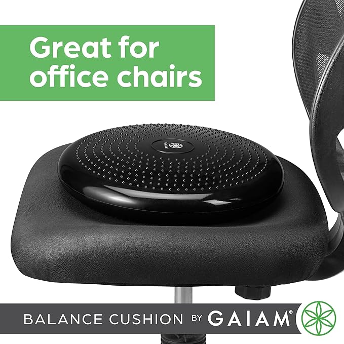 Gaiam Balance Disc Wobble Cushion Stability Core Trainer for Home or Office Desk Chair & Kids Alternative Classroom Sensory Wiggle Seat