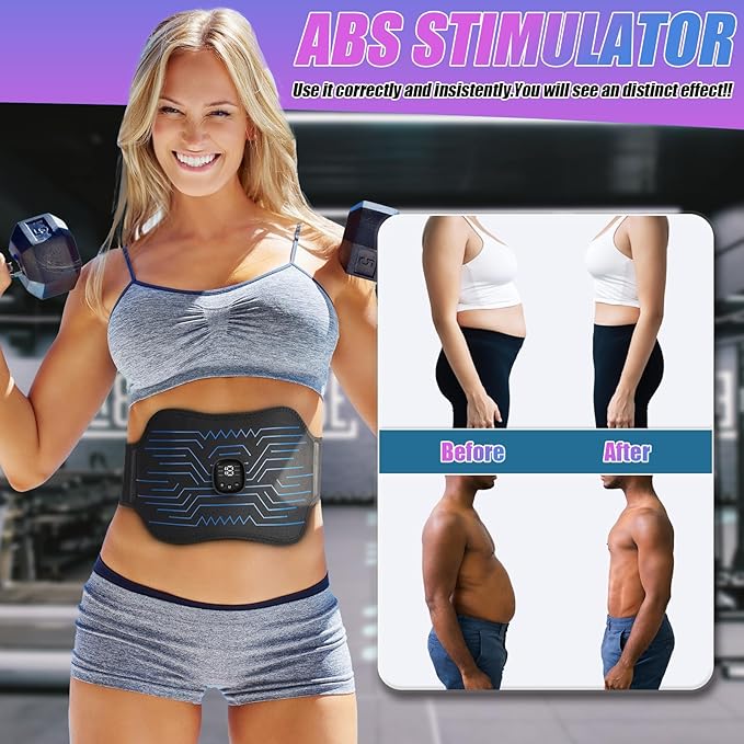 FDA Cleared - Abs Stimulator Muscle Toner, EMS Muscle Stimulator, Fitness Belt Ab Workout Equipment