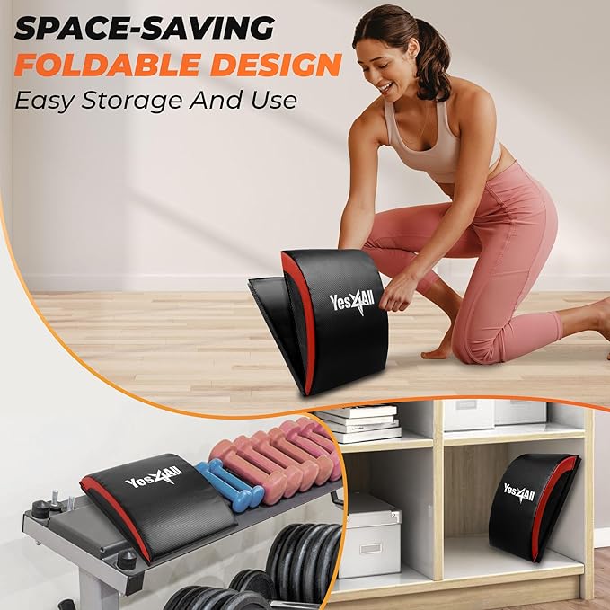 Yes4All Ab Exercise Mat Tailbone & No Tailbone, Foldable Abdominal Sit Up Support Pad, Abs Workout Equipment for Core Training and Lower Back
