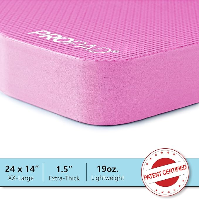 Thick Kneeling Pad, Garden Kneeler for Gardening, Bath Kneeler for Baby Bath, Kneeling Mat for Exercise & Yoga, Knee Pad for Work, Floor Foam Pad, 2X Large (XXL) 24 x 14 x 1.5 Inches, Pink