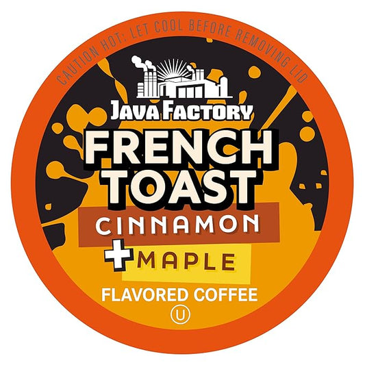 Java Factory Coffee Pods Cinnamon and Maple Flavored Coffee for Keurig K Cup Brewers, French Toast, 40 Count