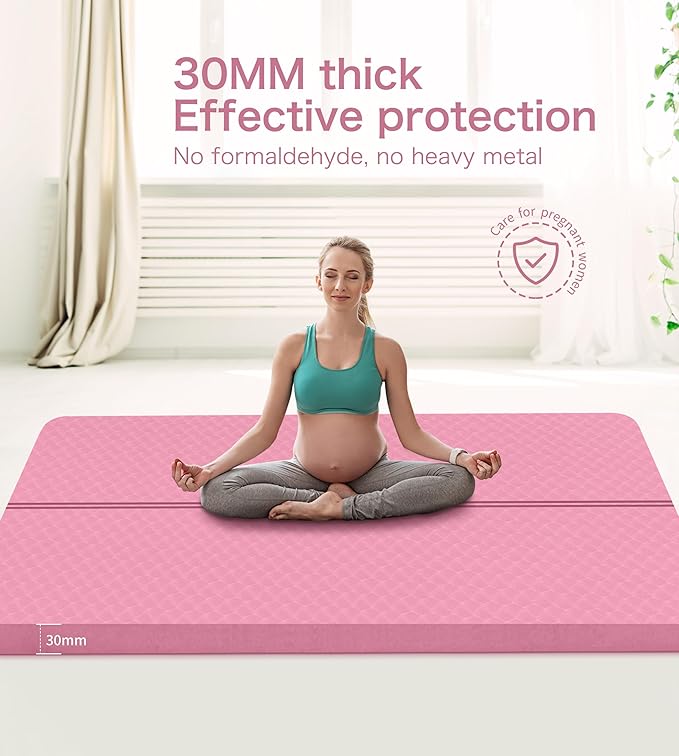 nuveti Large Exercise Mat - 15mm/20mm/30mm Thick Yoga Mat | Workout Mat for Fitness, Yoga, Pilates, Stretching & Floor Exercises for Women & Men with Free Carrying Bag