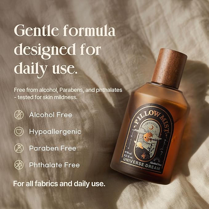 OPTATUM Pillow Mist - Aromatherapy Pillow Spray for Sheets, Linen & Bedding, Natural Essential Oils for Stress Relief, Gift for Someone Who Wants to Sleep Well - Universe Dream