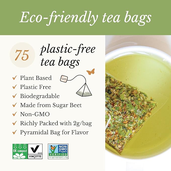 Wild Bliss Organic Linden Flower Tea - Caffeine Free Calming Herbal Tea - 75 Plant Based Tea Bags