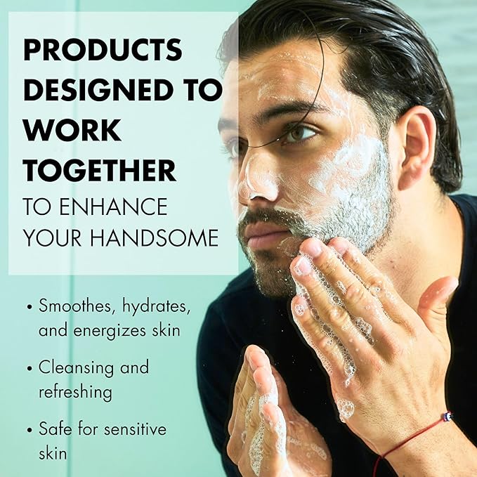 Tiege Hanley Men’s Skin Care Gift Box Set, Gold – Includes Face Wash, Scrub, AM/PM Moisturizers, Eye Cream, Body Powder, Lip Balm & Organizer Tray