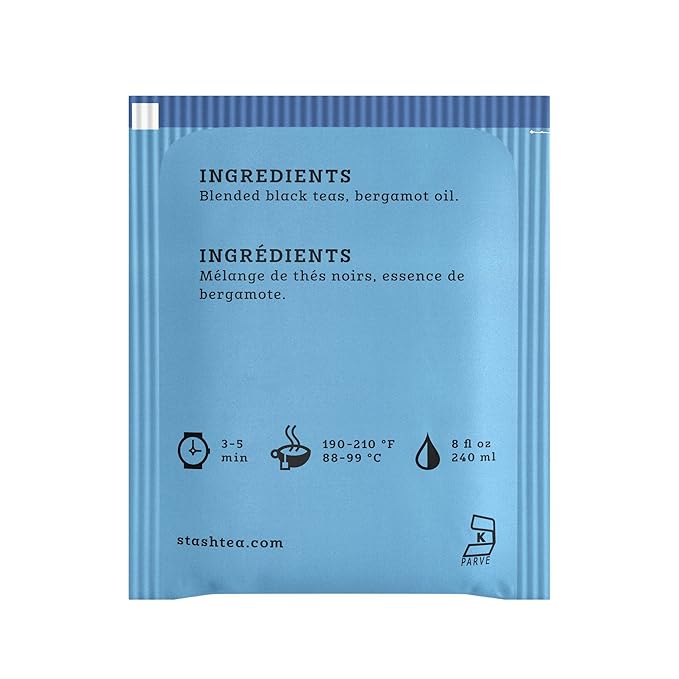 Stash Tea Double Bergamot Earl Grey Black Tea, Box of 100 Tea Bags